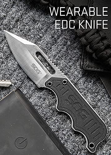 SOG Instinct Boot Knife, 2.3" Full Tang, Black, EDC Blade Sheath Clip