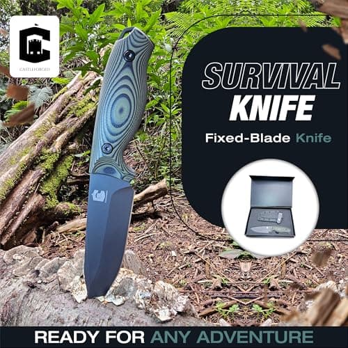 Kydex Sheathed 4" 1095 High Carbon Steel Fixed Blade Knife for Bushcraft & Camping