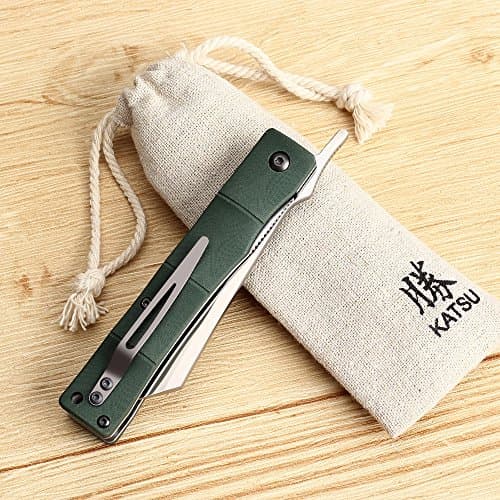 KATSU Handmade G10 Handle Bamboo Japanese Razor Pocket Knife