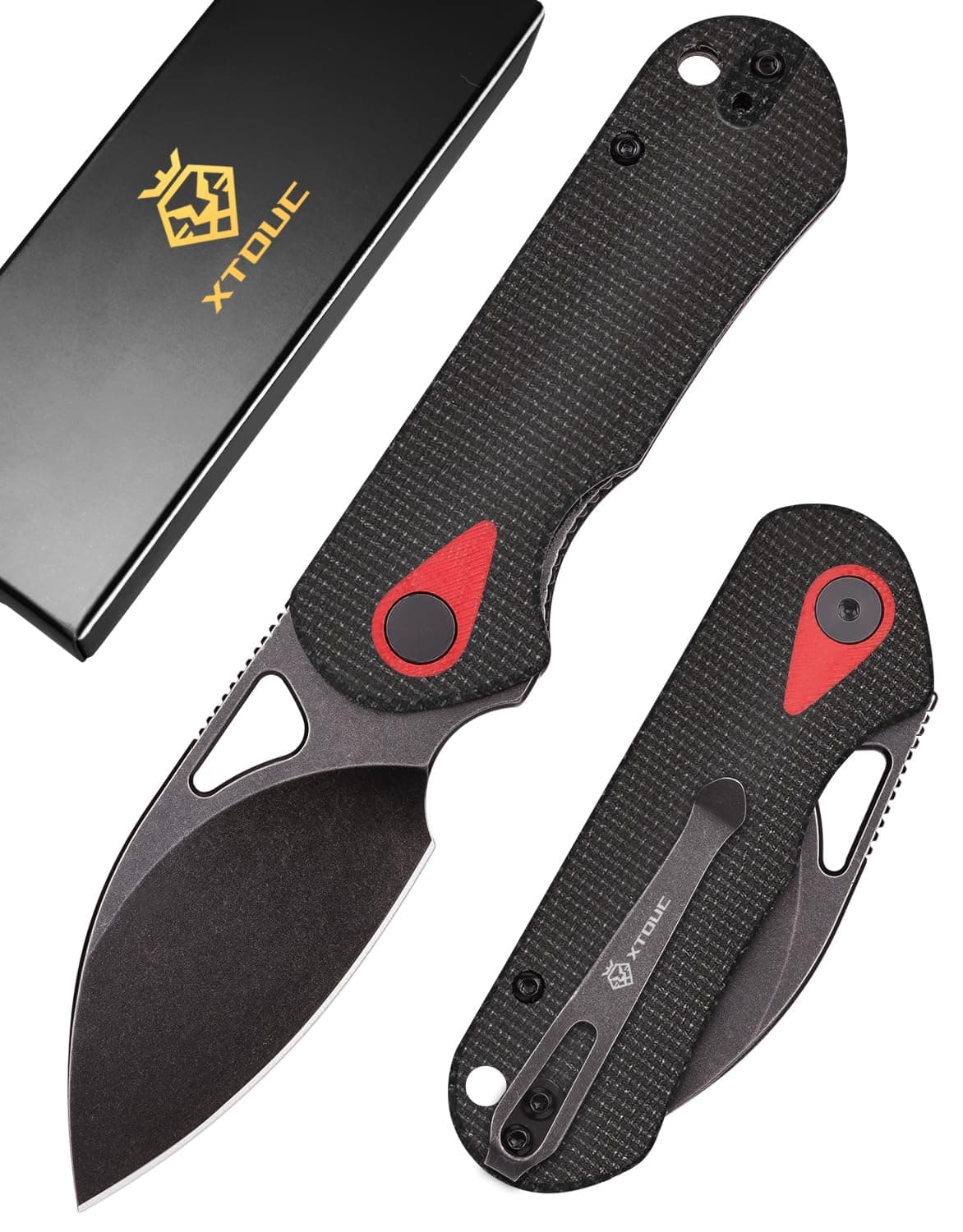 Compact 2.5 D2 Blade Folding Knife with Micarta Handle - Ideal EDC Gift for Men and Women (Seed J01)