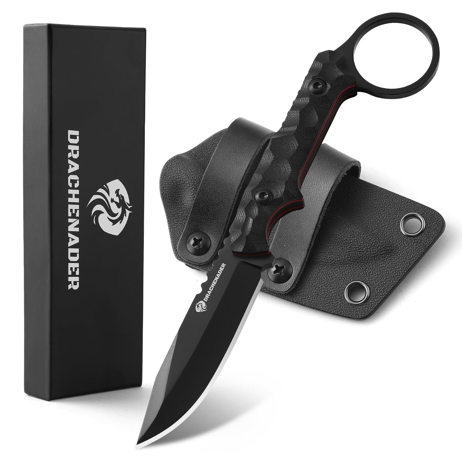 7.08" Full Tang 5Cr13moV Stainless Steel EDC Knife with Kydex Sheath, Men's Neck Knife Gift