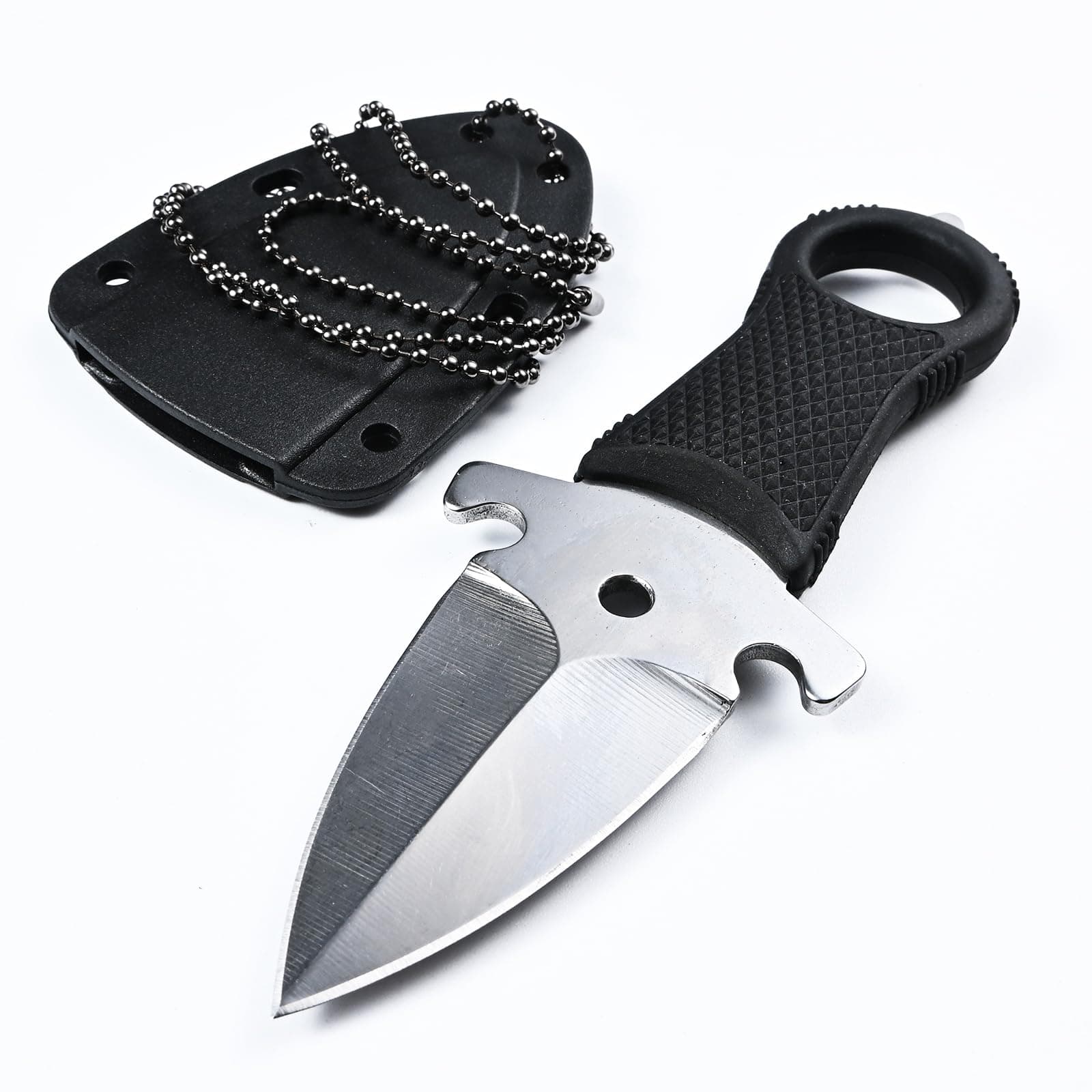 Hunter Force Full-Tang Mini Fixed Blade SOCP Knife, Hard Kydex Sheath for Outdoor Hunting, Camping & Fishing