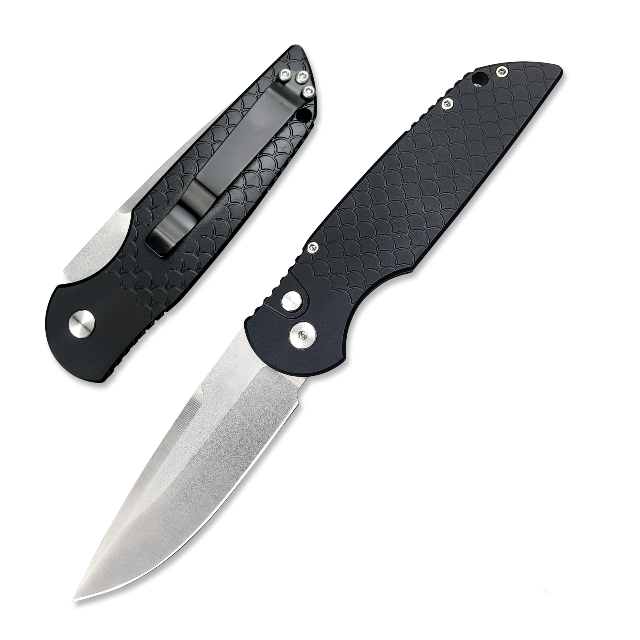 Assisted Opening 8" Tactical Folding Knife, D2 Blade, Non-Slip Aluminum Alloy Handle