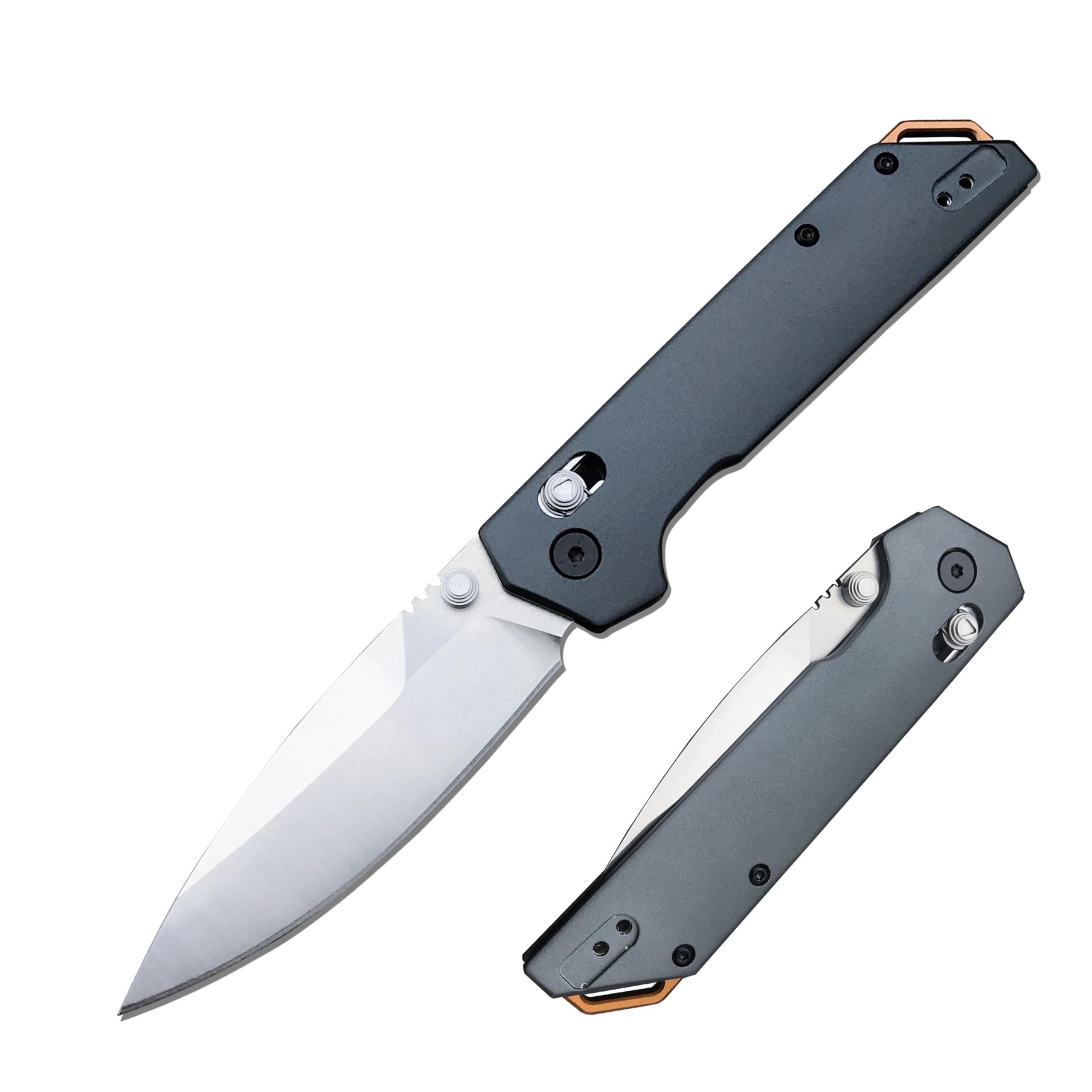 7.91in Foldable Pocket Knife with 8Cr13Mov Steel & Alloy Handle, Thumb Stud & Clip, EDC for Camping & Hunting