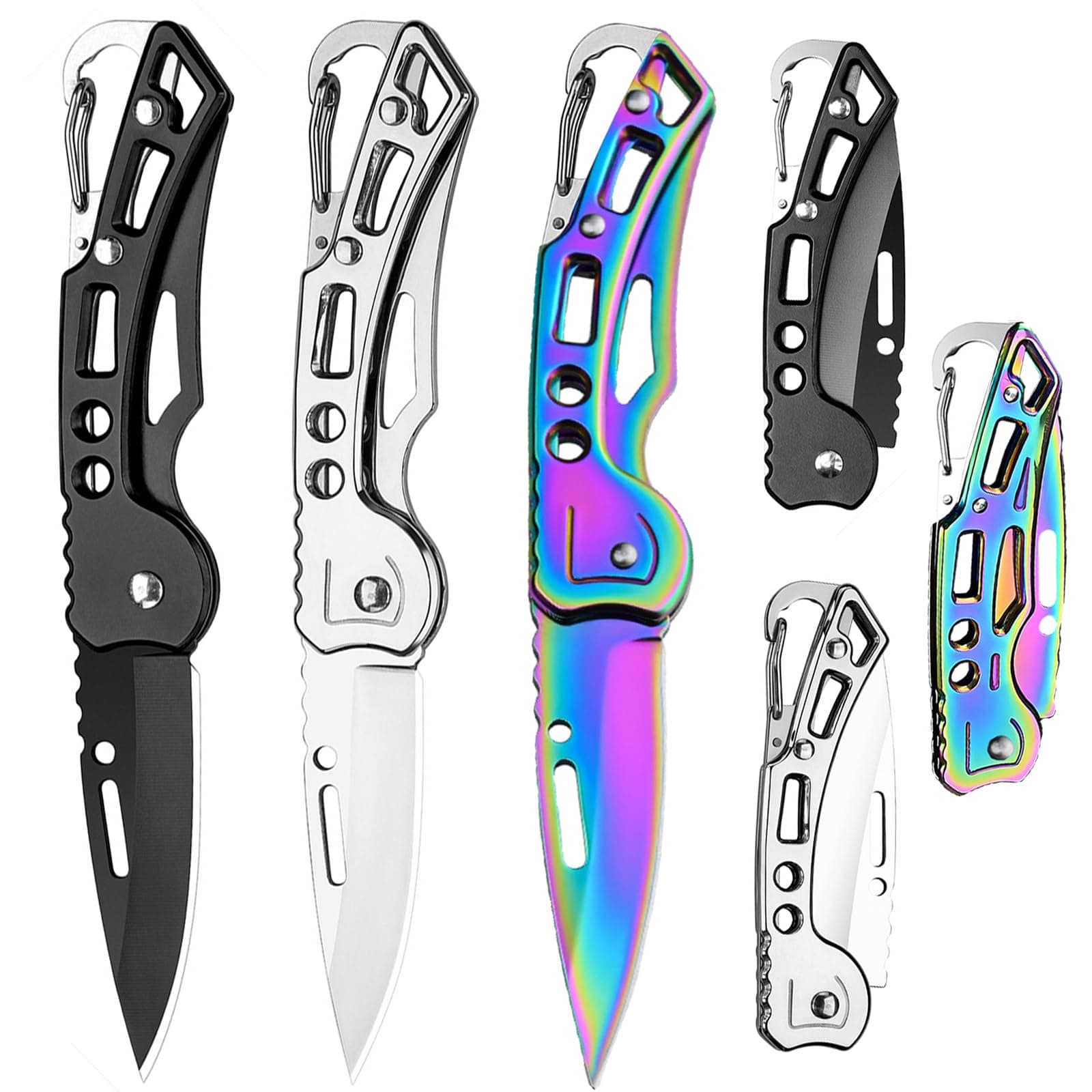 3 Pack Stainless Steel Pocket Knife, Self Defense & Outdoor Tool for Men & Women