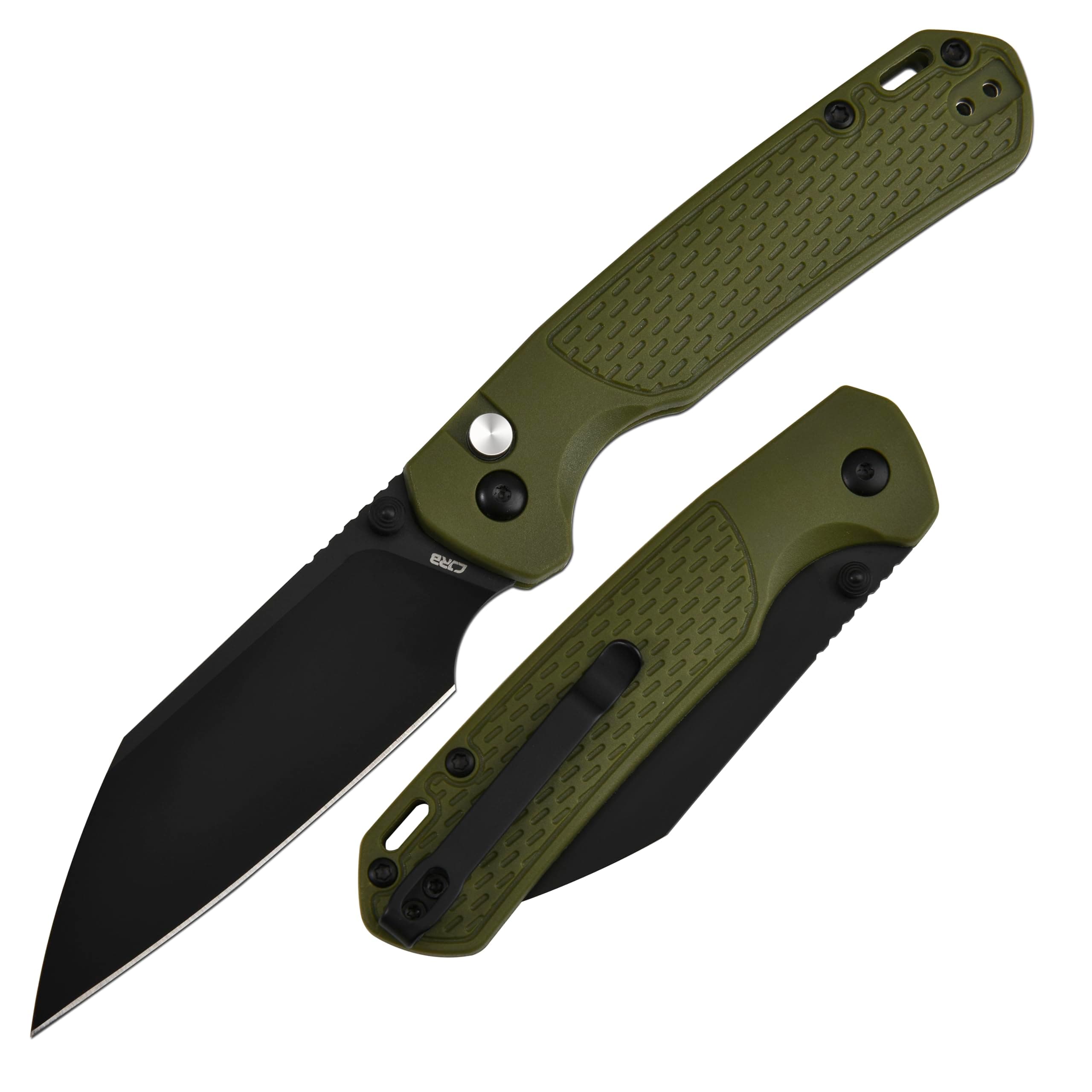 CJRB Pyrite-Light Pocket Knife, 3.34" AR-RPM9 Steel EDC Knife, Green, J1945
