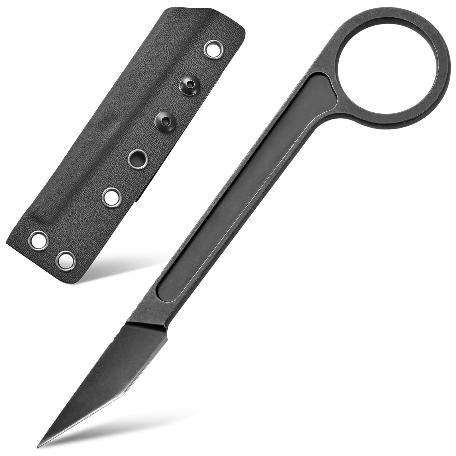 Black Gtk104 Fixed Blade Knife D2 Stainless Steel EDC Tool for Outdoor Activities