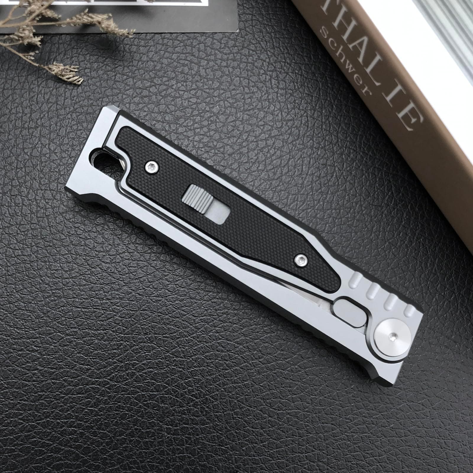 Tactical Locking Pocket Knife, D2 Steel Blade, T6 Aluminum Inlay, G10 Handle, Camping Knife for Men & Women