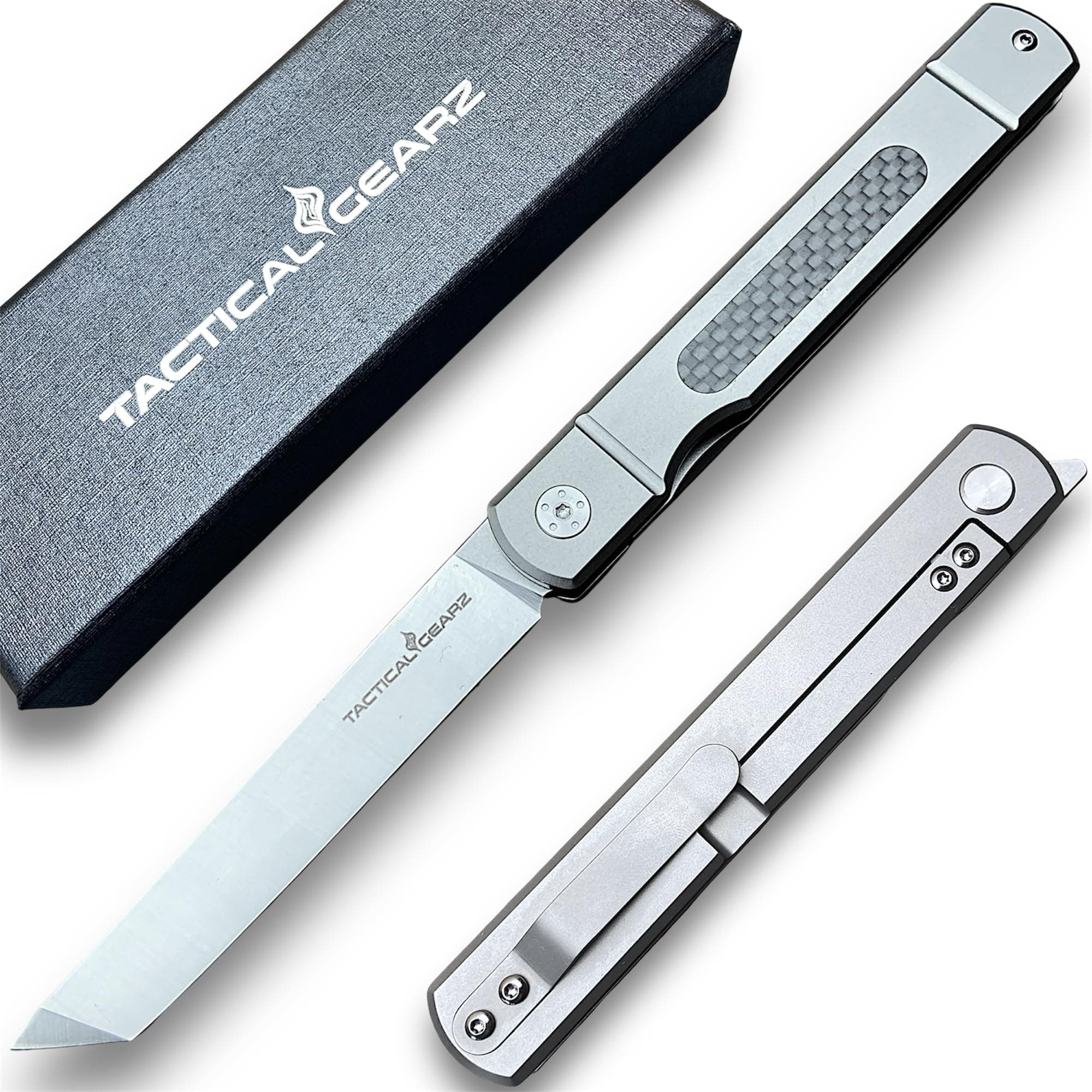 Tatsu Higonokami Pocket Folding Knife, Solid TC4 Titanium Handle