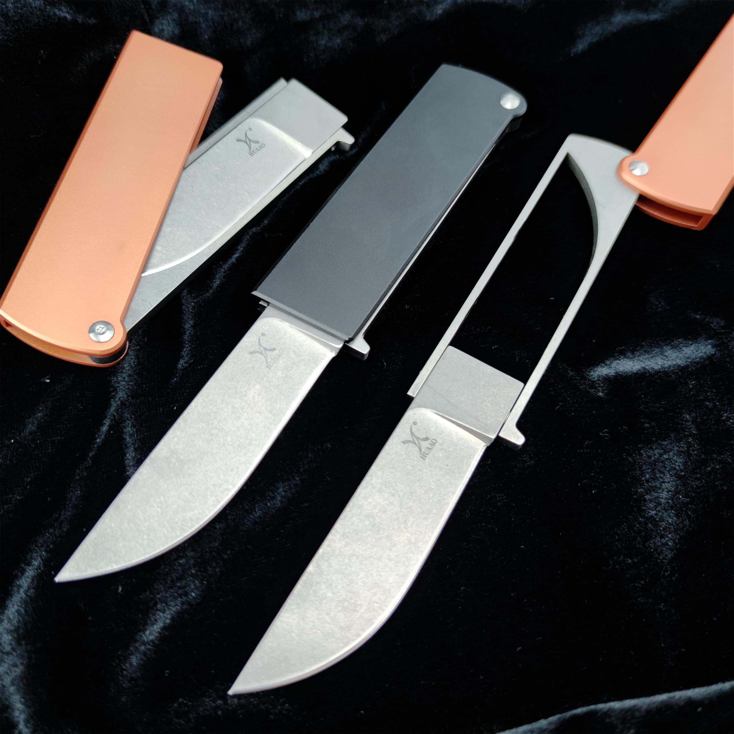 Men's Cool Reversal Pocket Knife, D2 Blade, Manual Open, T6 Aluminum Handle (Black)
