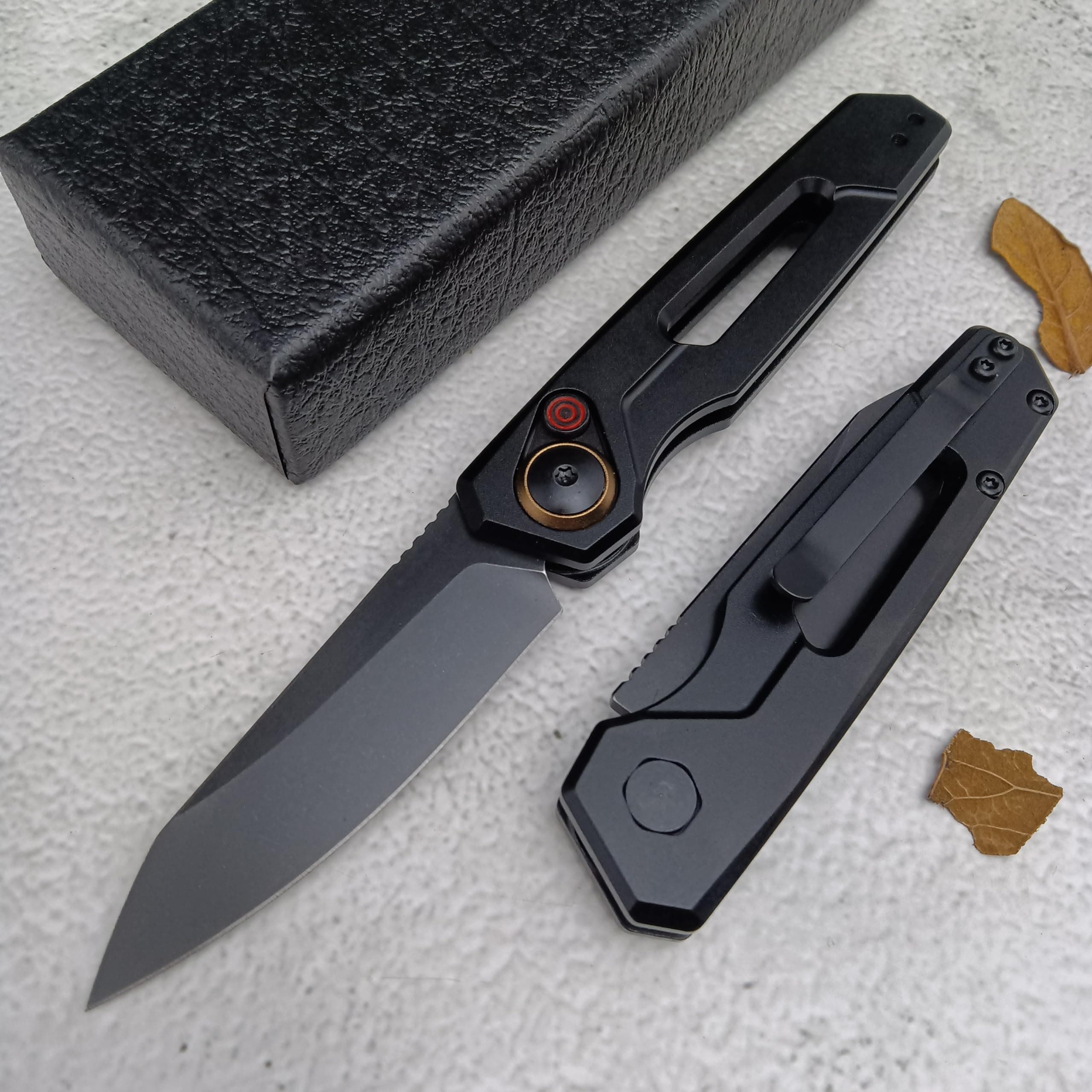 6.7in Assisted Opening Pocket Knife for Men with Durable Black Blade and Lightweight Aluminum Handle