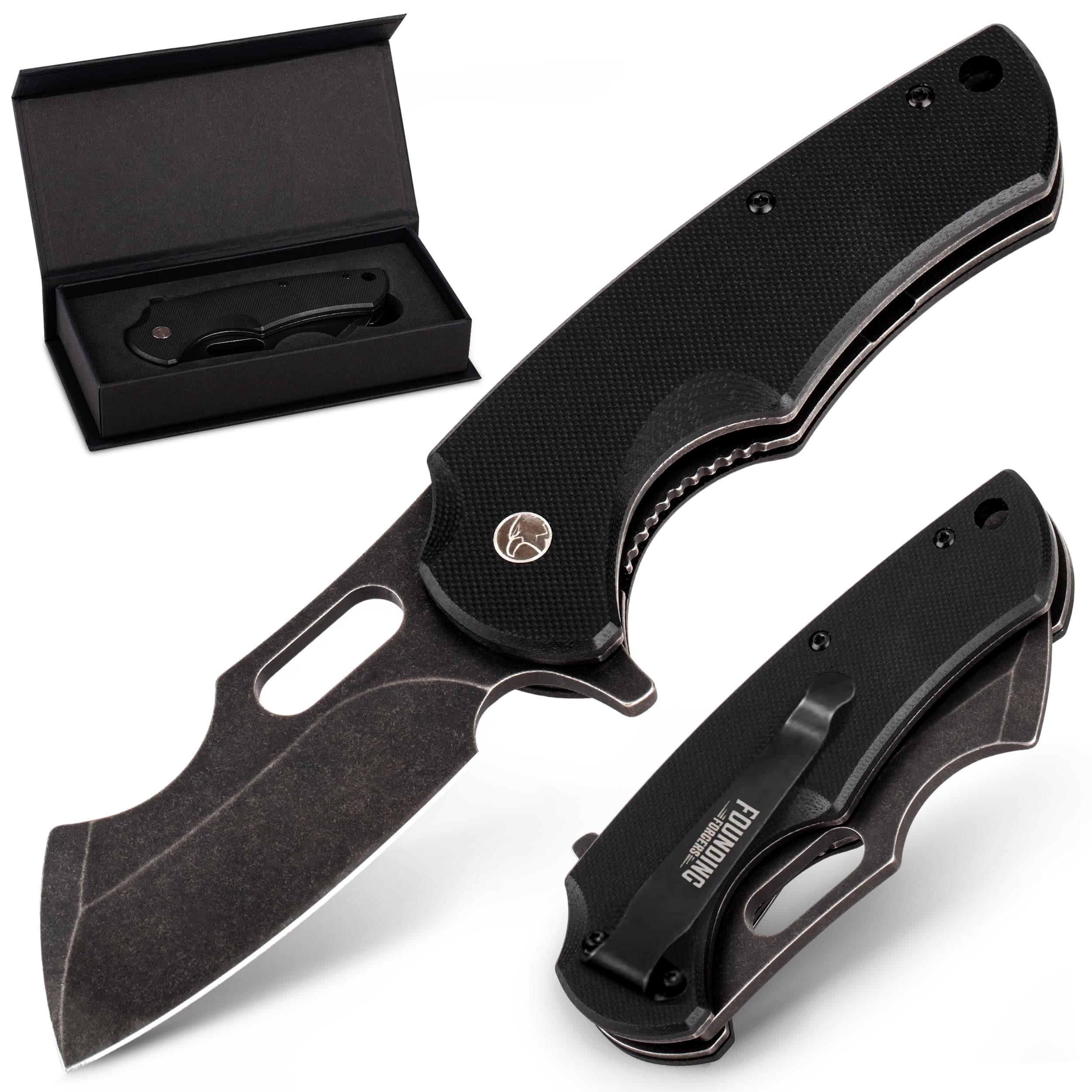 BEEFBOY Stone Wash D2 Pocket Knife for Men | Folding Flipper Knife with Case