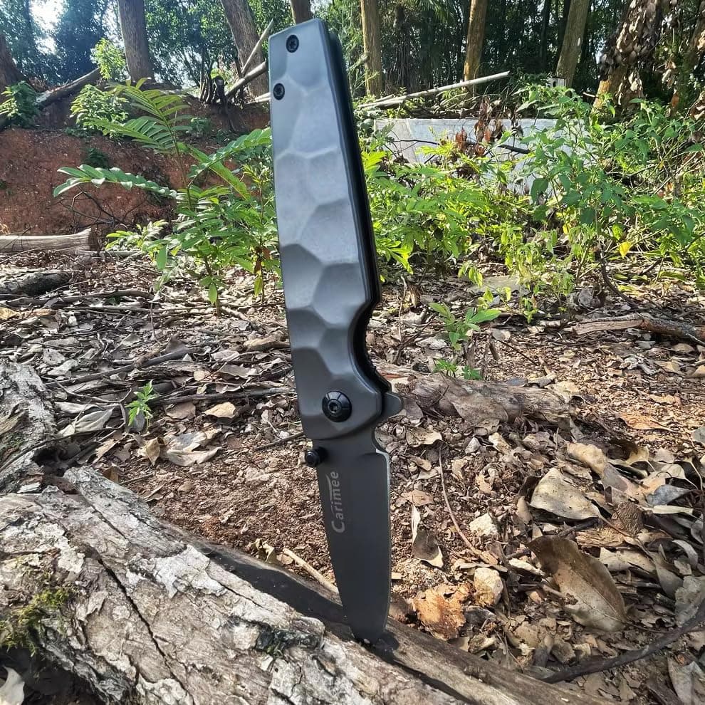 Premium EDC Pocket Knife - 3.3", Ti-Coated D2 Steel Blade