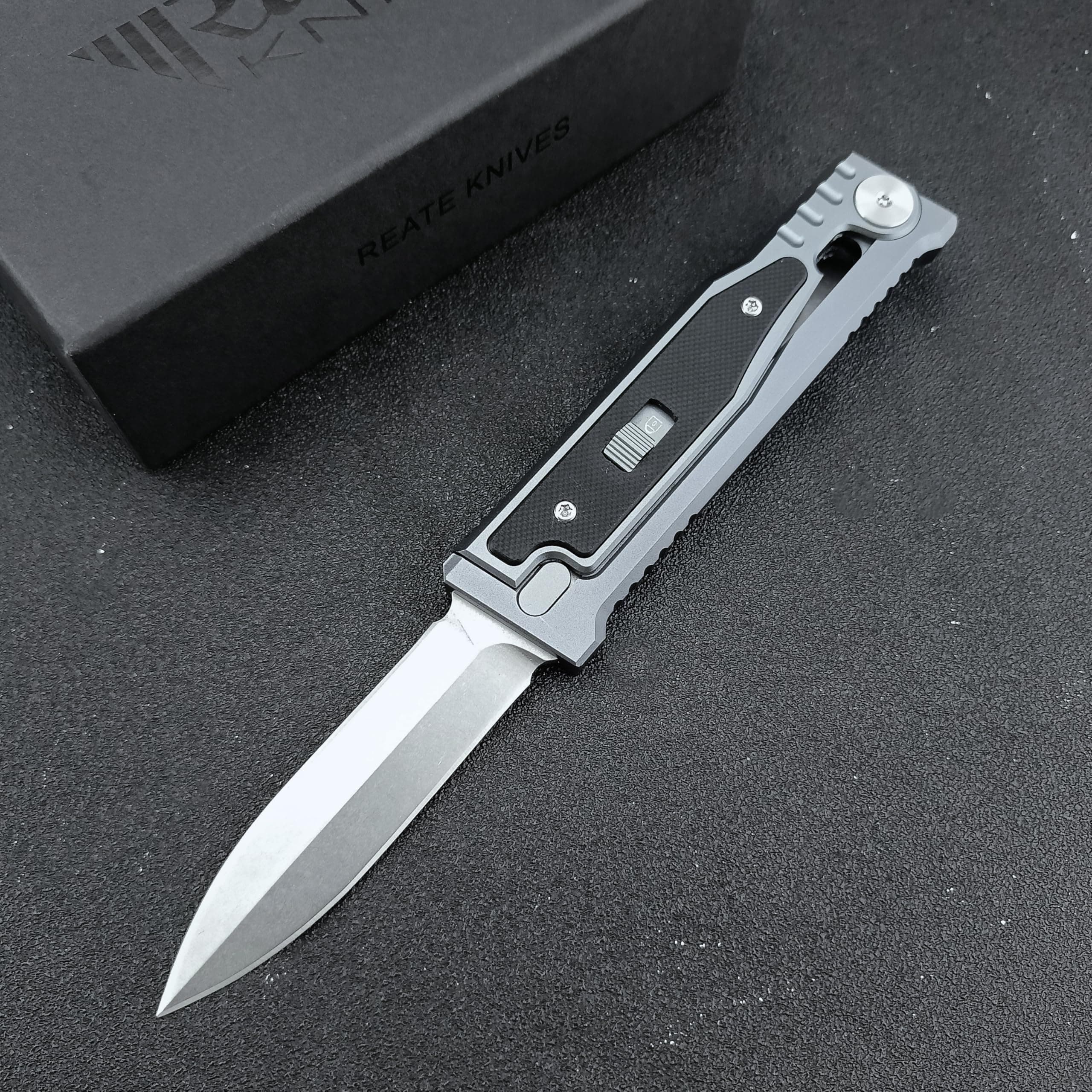 Pocket Carrot Knife 7.6 with D2 Steel Blade and Aluminum Handle - Tactical Folding Knife for Men