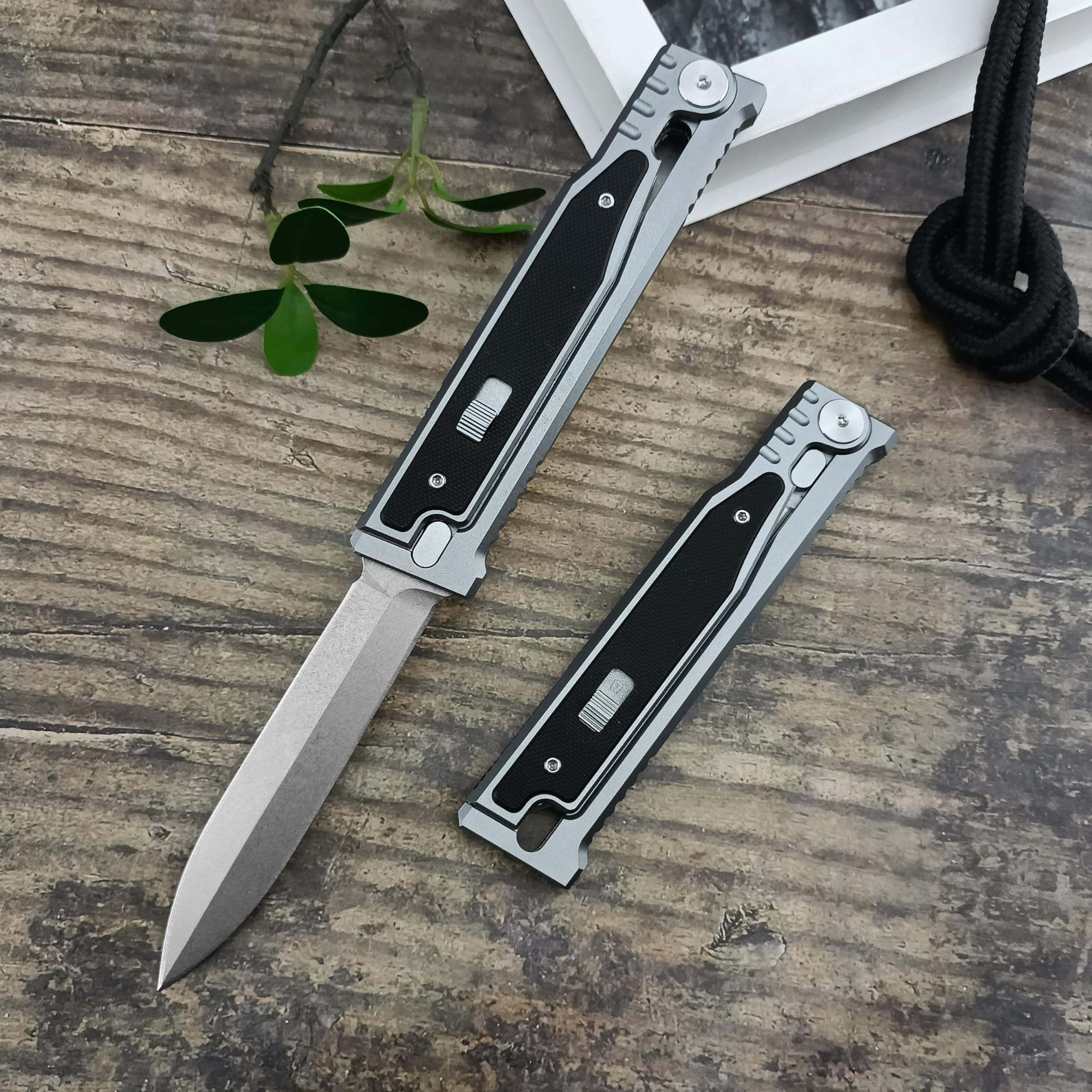 9 EDC Pocket Knife with D2 Steel Blade and G10 Handle for Men