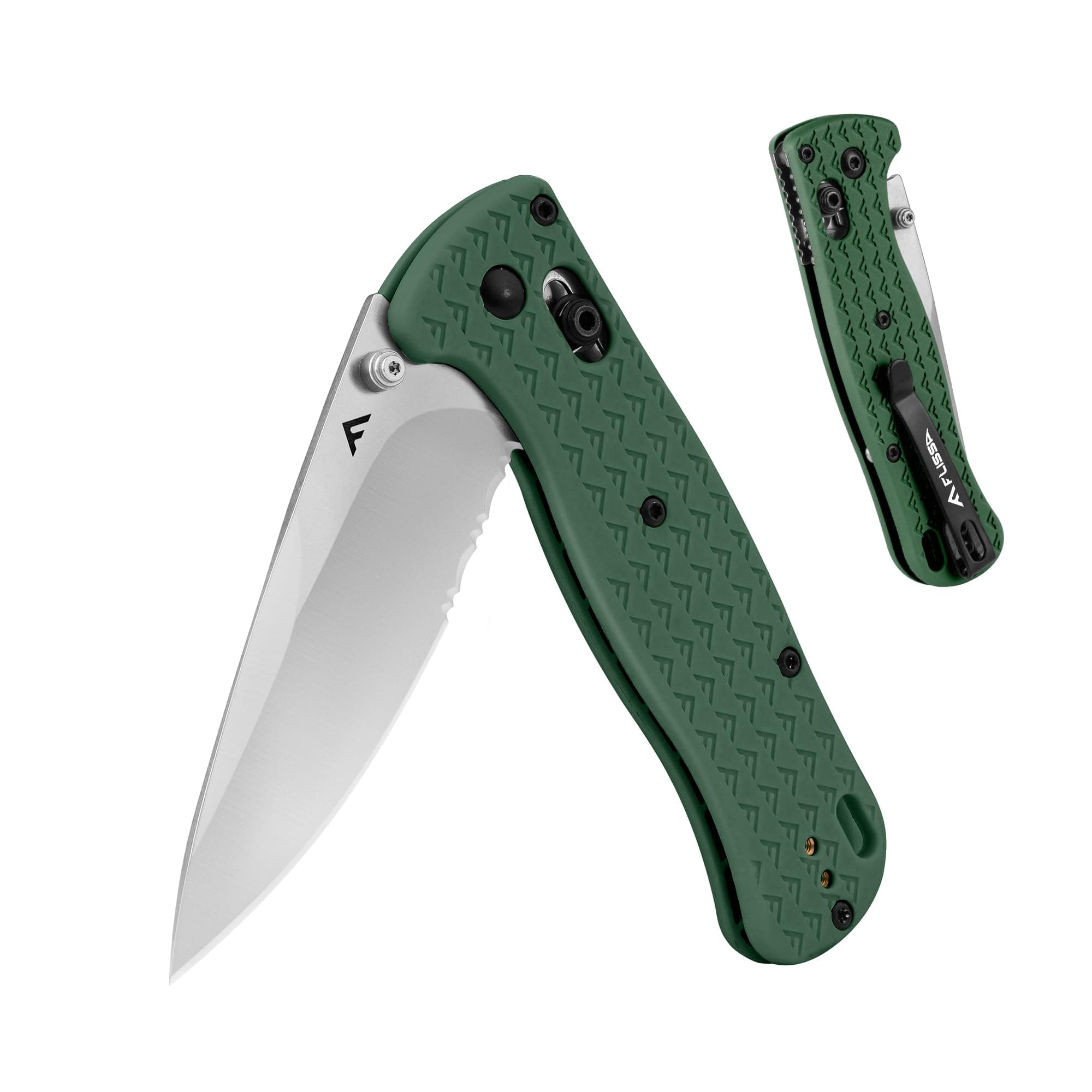 FLISSA 4.5" Folding Pocket Knife, AUS-8 Steel, Axis Lock, Green (Men's Gift)