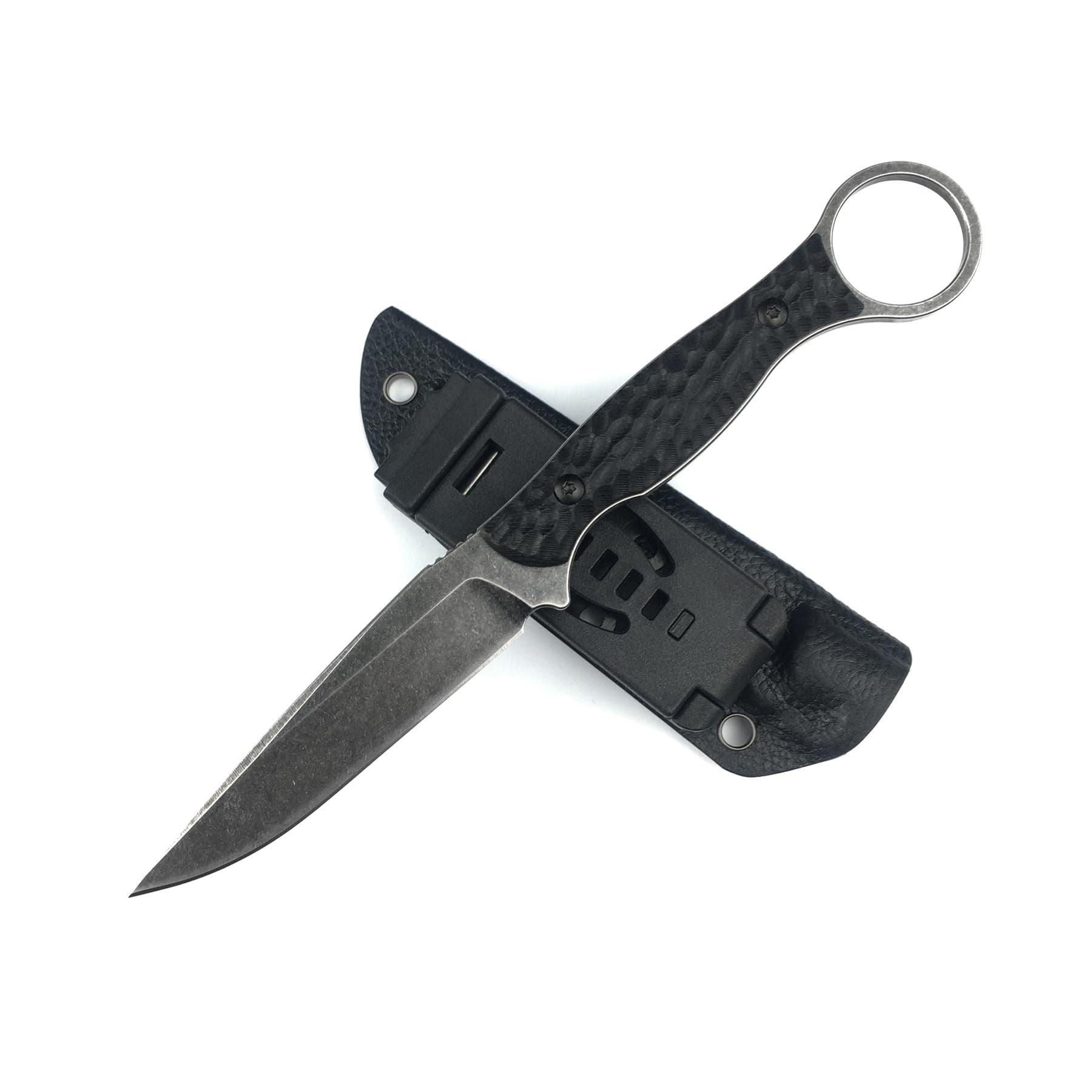 HUAAO 8.23 Tactical Knife with Kydex Sheath, 3.46 Full Tang Blade for EDC, Camping, Hunting, and Fishing