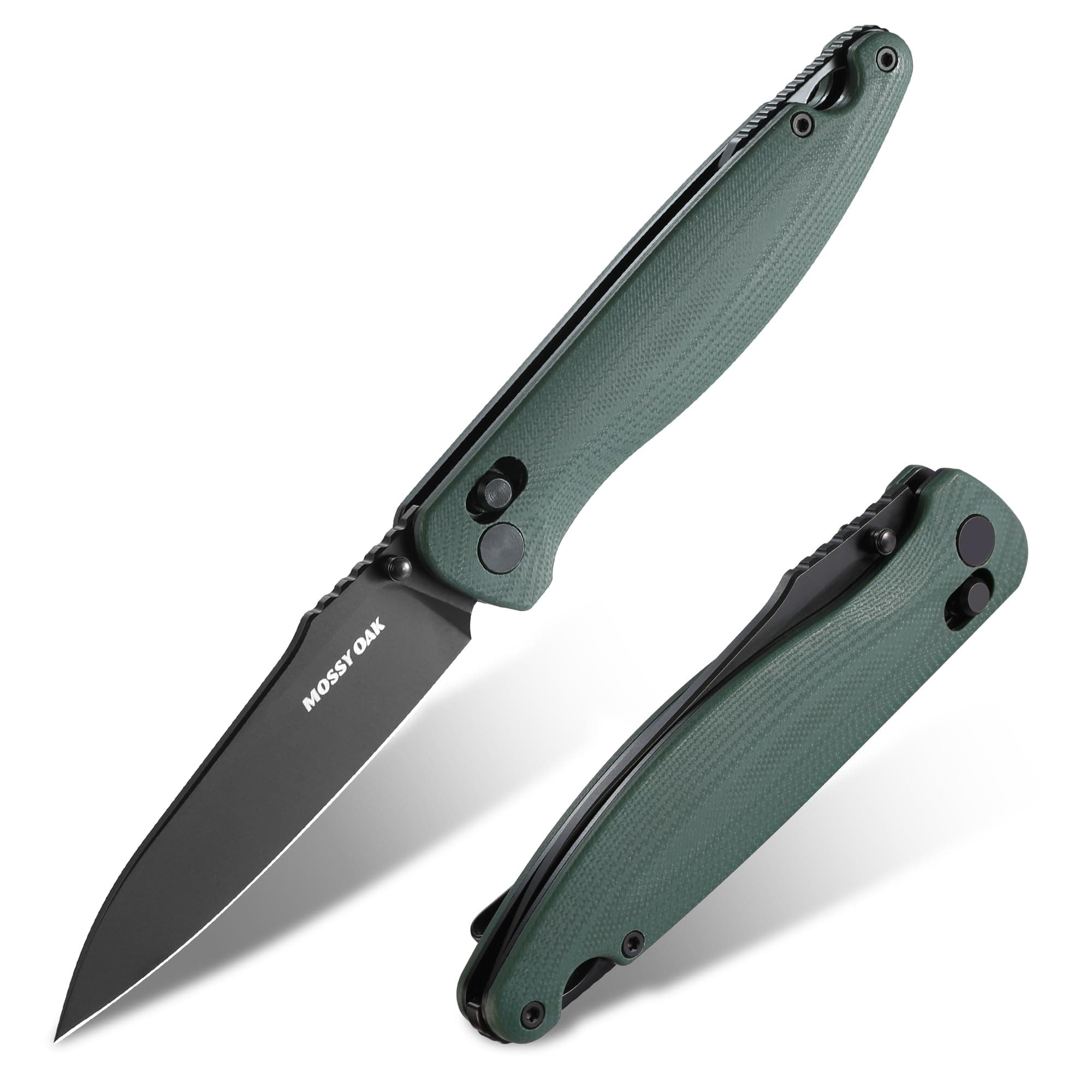 Mossy Oak EDC Folding Knife, 3.54" D2 Steel, G10 Handle, Perfect for Camping and Hunting