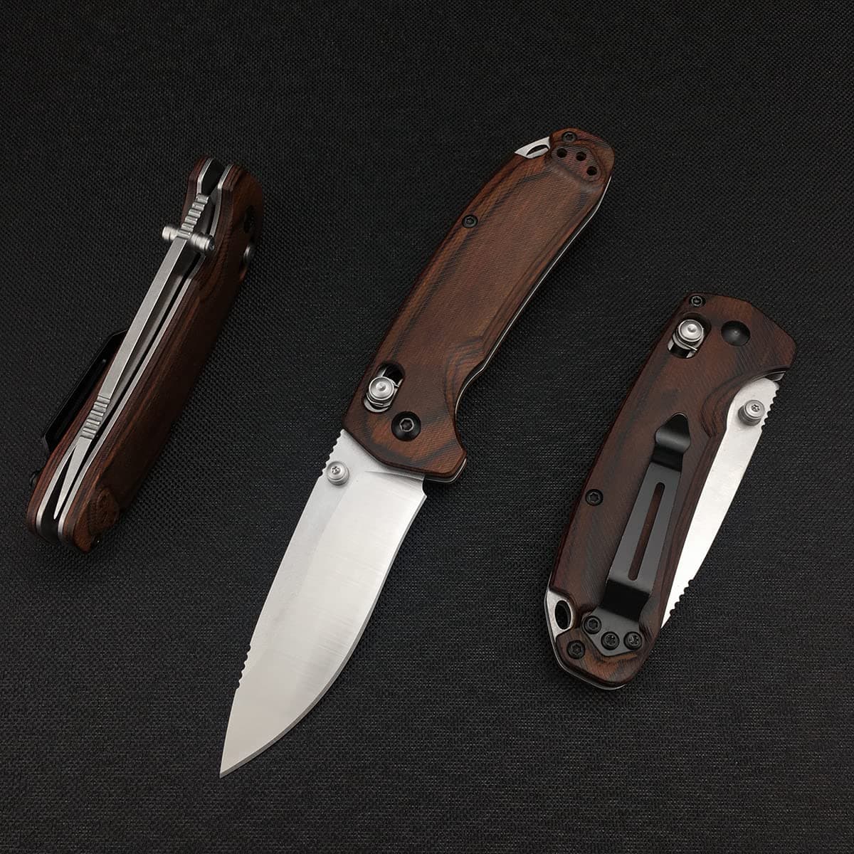 North Fork 15031-2 Folding Pocket Knife with Axis Lock, D2 Steel Blade, Wood Handle