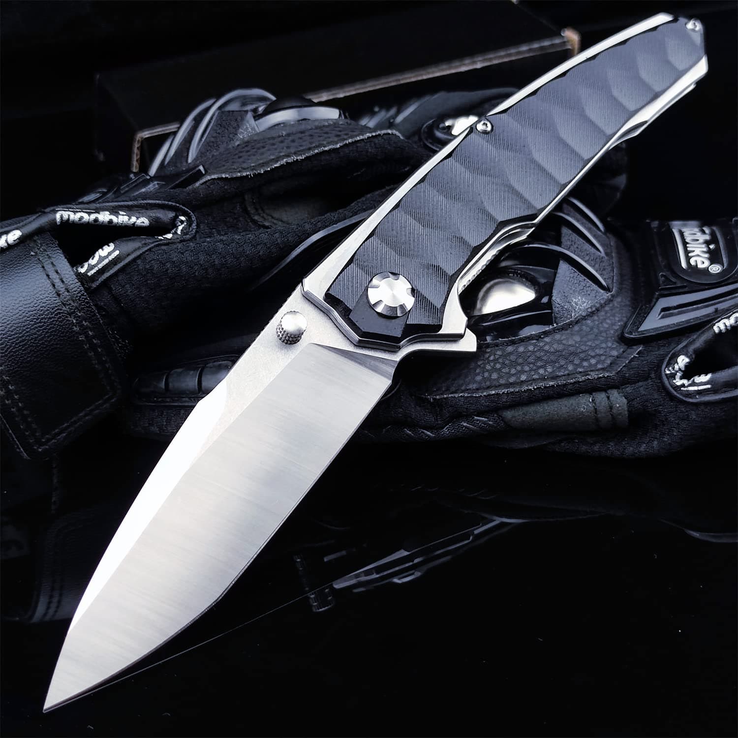 HUAAO Flipper Assisted Opening Pocket Knife for Camping Hunting
