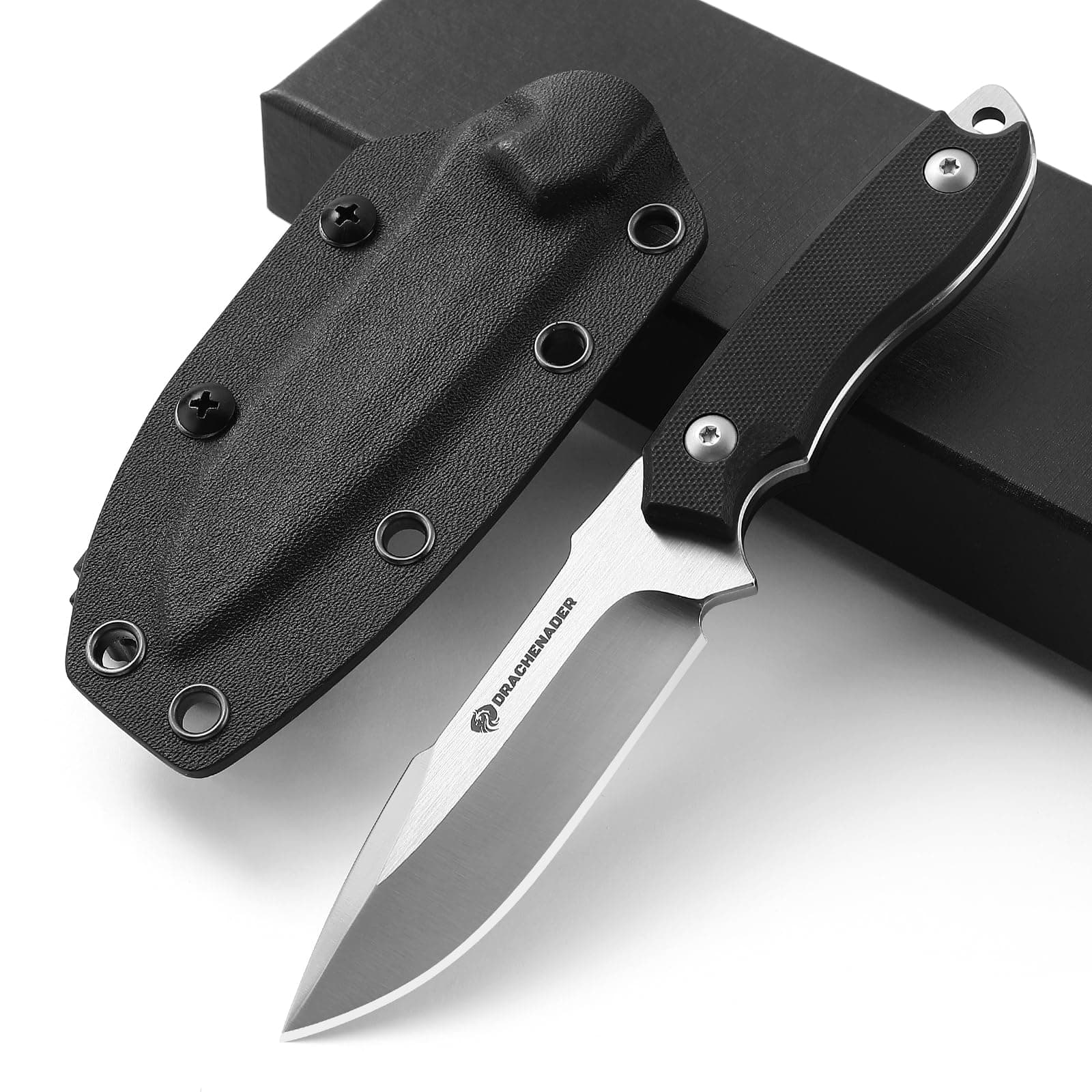 EDC D2 Steel 7-Inch Tactical Knife with Kydex Sheath and Clip Lock