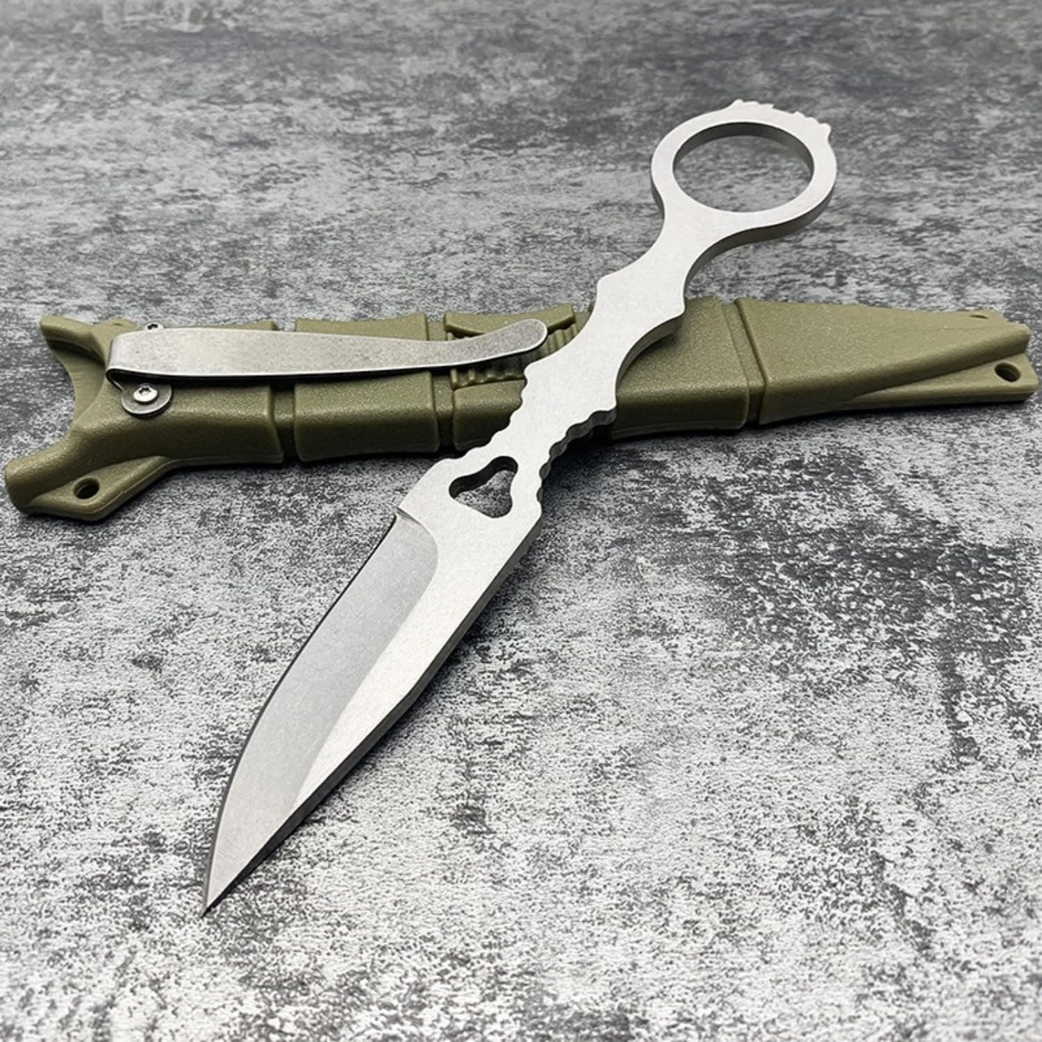 Tactical EDC Knife, Droppoint Blade, 6.5" Camp Knife, Hunting & Survival Tools